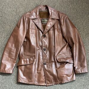 Sears Men's Brown Leather Coat